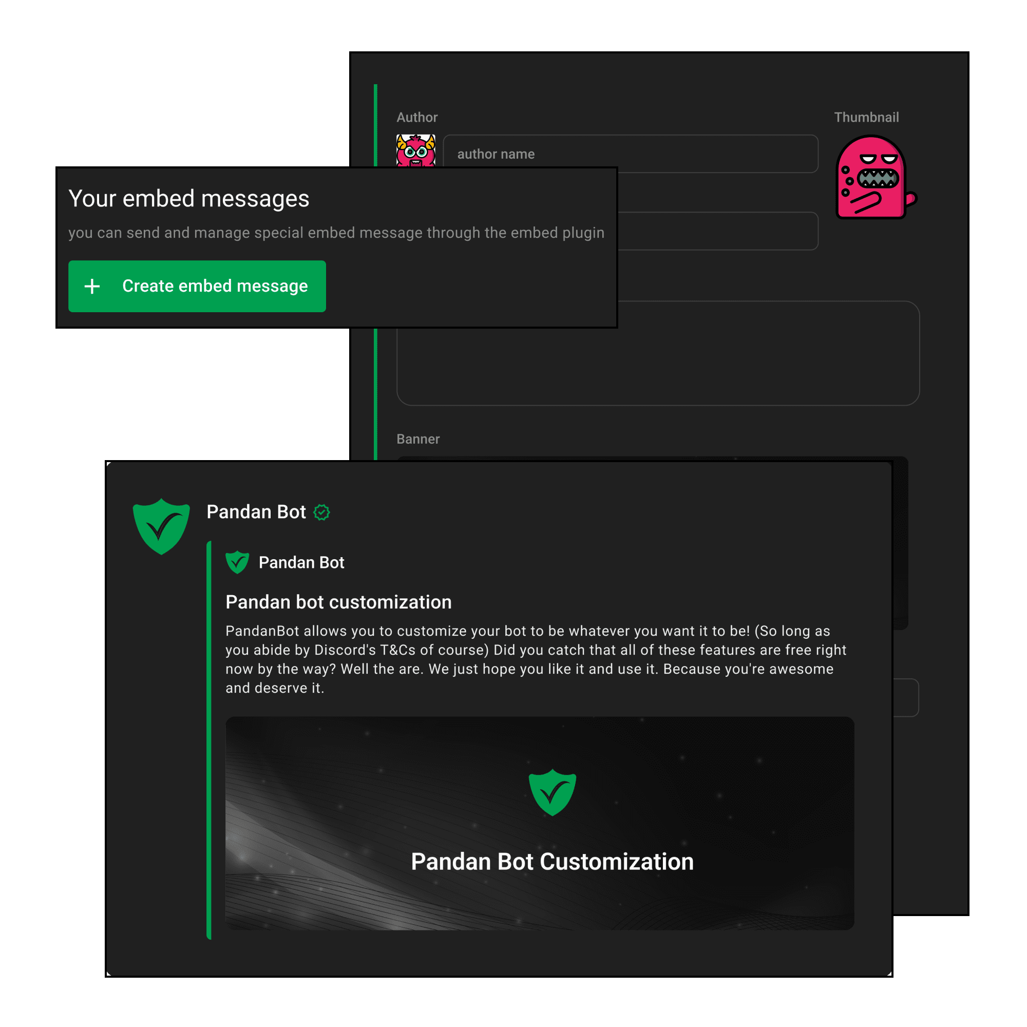 Embed Message Bot Pandan Bot